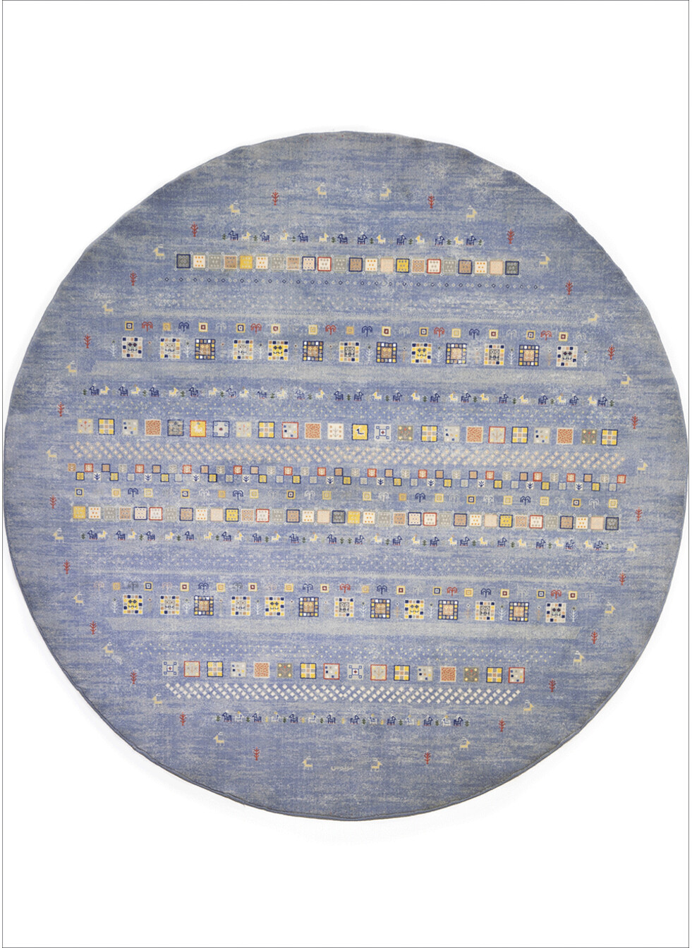 قالیچه گرد طرح باغچه کد600100 (2)